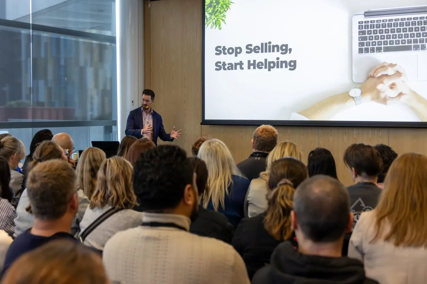 Brad Turville delivering a keynote on selling for accountants